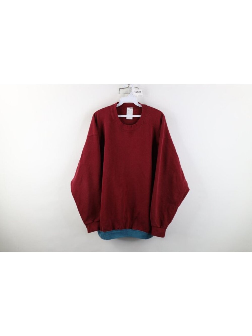 Vintage 90s Nike Mens XL Faded Blank Color Block Crewneck Sweatshirt Red USA
